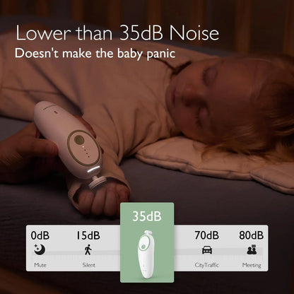Momcozy Baby Nail File Electric – Gentle & Rechargeable Baby Nail Clipper with 7 Grinding Head Replacement Pads