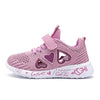 Girls Breathable Mesh Sneakers - Cute Cartoon Hook & Loop Slip-On Casual Sport Shoes for Kids