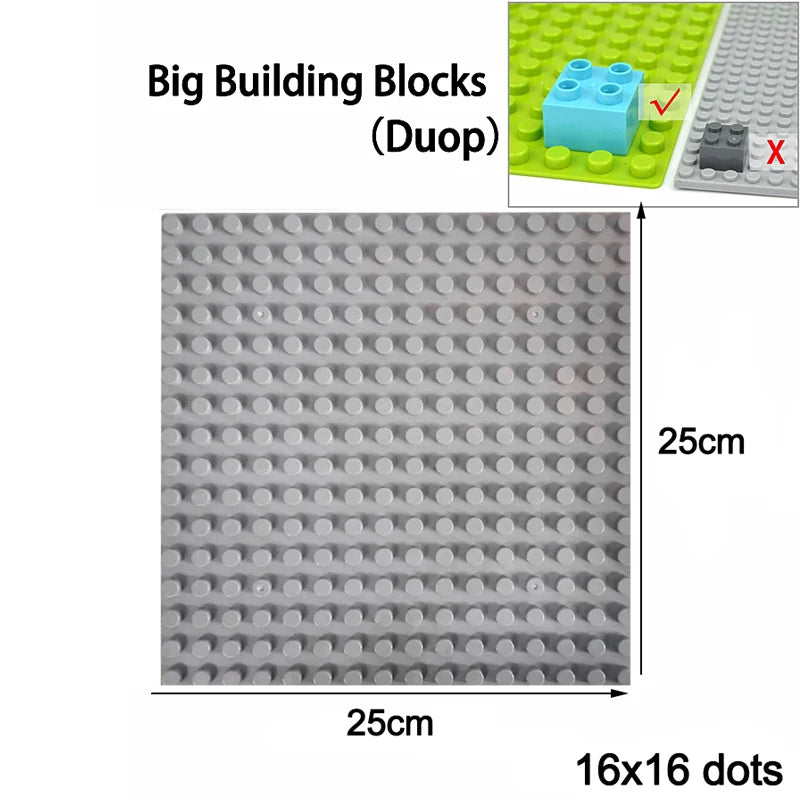 Classic Baseplates 32x32, 16x32, and 16x16 Dots – DIY Plastic Building Blocks Construction Toys