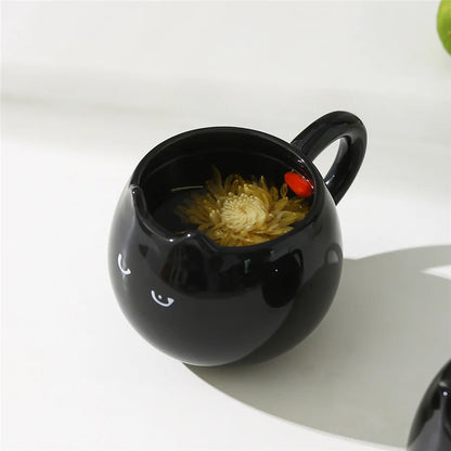 Cat-Shaped Porcelain Coffee Mug — Cute Cartoon Ceramic Cup with Handle, 13oz (380ml), 1-Pack