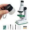 Kids Pocket Microscope Kit — 200x / 600x / 1200x LED Educational STEM Microscope with 10x Hand Loupe for School & Home