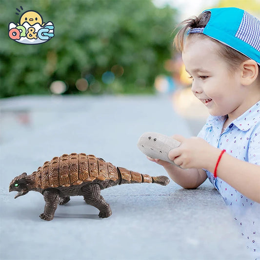 RC Ankylosaurus Dinosaur Toy – Remote Control Walking Dino with Lights and Sounds