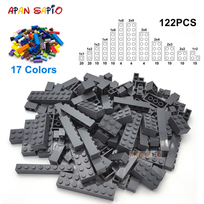 122PCS Thick Figures Bricks – 12 Size DIY Building Blocks, Creative Educational Plastic Toys, Compatible with 3001 for Children