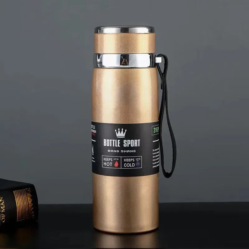 Trebalena 1000ml (34 fl oz) Stainless Steel Vacuum Thermos — Double-Wall Insulated Leakproof Travel Coffee & Tea Bottle