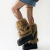 Vintage Faux Fur Leg Warmers - Furry Boots Cover Socks | Winter Thickened Plush Socks for Hot Girl Jk Punk Hiphop Cosplay Accessories