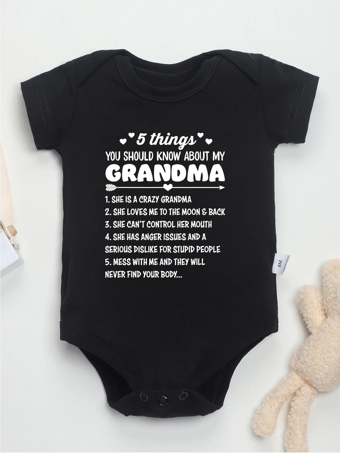 5 Things You Should Know About My Grandma Print Baby Bodysuit – Trendy Newborn One-Piece, Boy Girl Romper, Infant Jumpsuit, Toddler Clothes