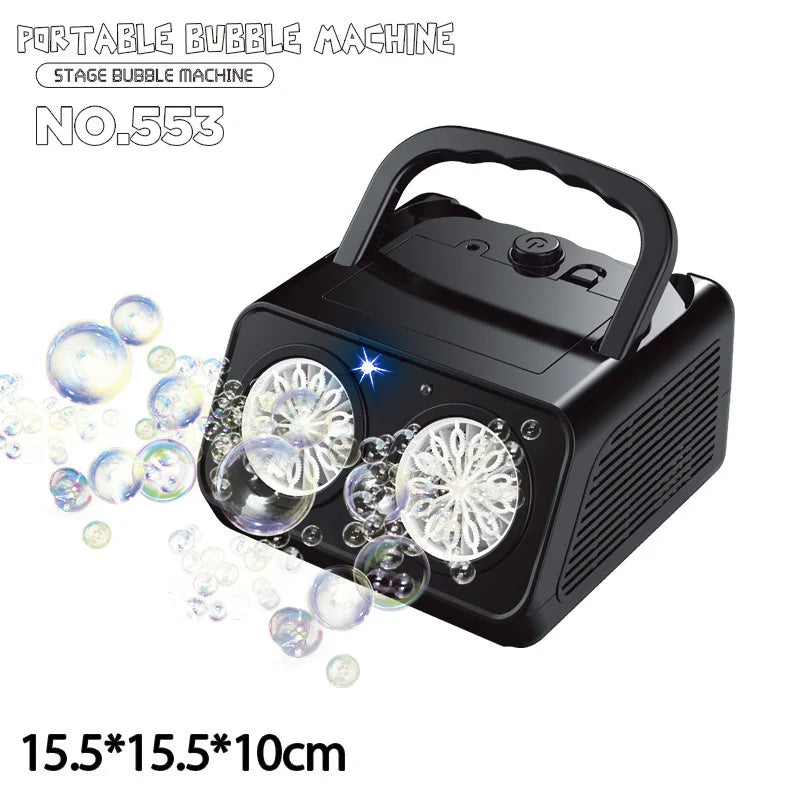 Handheld Electric Bubble Machine - Multi-Hole Automatic One-Click Bubble Blower for Parties & Outdoor Play