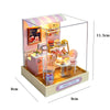 Mini DIY Wooden Dollhouse Kit 11.5 x 9 x 9 cm (4.5 x 3.5 x 3.5 in) - 3D Miniature House with Furniture & Dust Cover, Assembly Model Gift for Teens & Adults