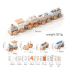Wooden Montessori Birthday Train Stacking Toy with Number Blocks - Educational Toddler Puzzle