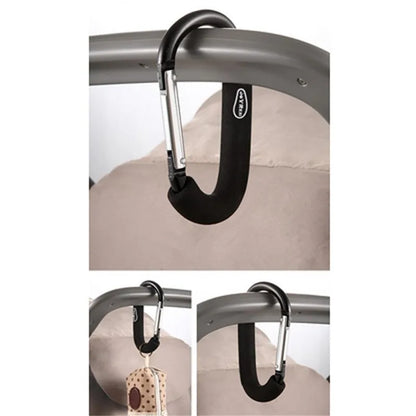 Large Aluminum Carabiner Stroller Hooks Organizer D-Ring Spring Snap Keychain Clip for Hanging Purses and Shopping Bags