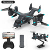 RC Helicopter Drone with 480P Camera – Fighter UAV Land and Air Mode Brushless Toy