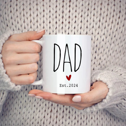 New Mom & Dad Mugs Set of 2 – 11 oz (325 ml) White Porcelain Coffee & Tea Cups – Novelty New Parents Gift