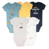 5PCS Baby Bodysuit Set – 100% Cotton Short Sleeve Onesies for Boys & Girls (6-24 Months)