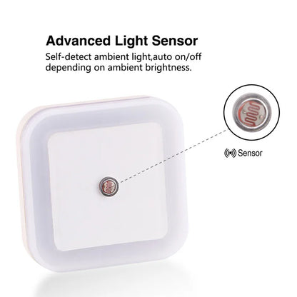 Wireless LED Night Light Sensor Mini EU/US Plug for Kids Room Bedroom Living Room Decoration