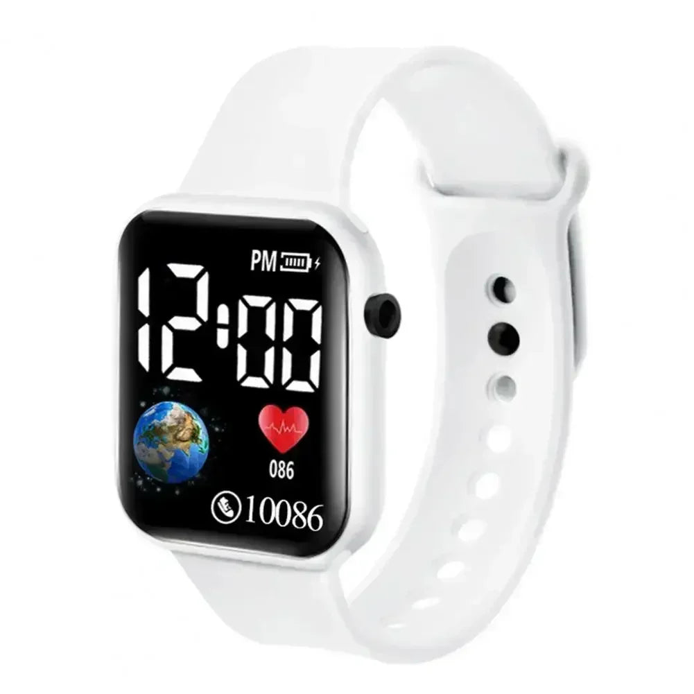 LED Digital Display Waterproof Electronic Smart Sport Fitness Watch Universal for Children