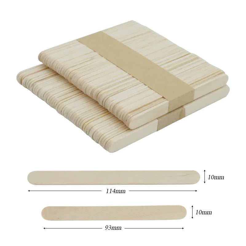 50/100 Pcs Natural Wooden Popsicle Sticks Ice Cream Spoons