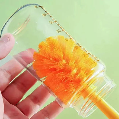 Silicone 5 in 1 Bottle Brush, Nylon Bristle, Hanging Hole, Long Handle, 360 Degree Rotating, Baby Pacifier Cup Cleaning Brush Tool