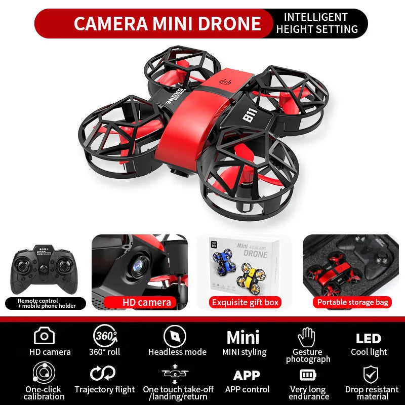 Dowellin D12 Mini RC Drone – Remote Control Quadcopter with HD Dual Camera and Fixed Height