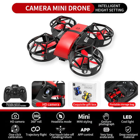 Dowellin D12 Mini RC Drone – Remote Control Quadcopter with HD Dual Camera and Fixed Height