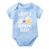 Funny "Daddy's Drinking Buddy" Newborn Baby Romper – Short Sleeve Cotton Bodysuit, Casual Summer Outfit, Perfect for Father's Day Gifts