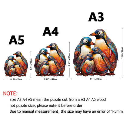Wooden Puzzle Penguin, Exquisite Gift Box with Irregular Shaped Animal Puzzle, Gifts for Family Interaction & Adult Stress Relief