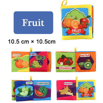 Baby Cloth Book – Intelligence Development Soft Learning and Reading Toy with Rattle for Infants 0–12 Months