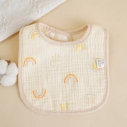 Newborn Baby U-Shaped Bibs | 6 Layers Cotton Gauze Saliva Towel, Bandana Scarf for Boys & Girls, Drool Feeding Burp Cloth - Kidzy Market