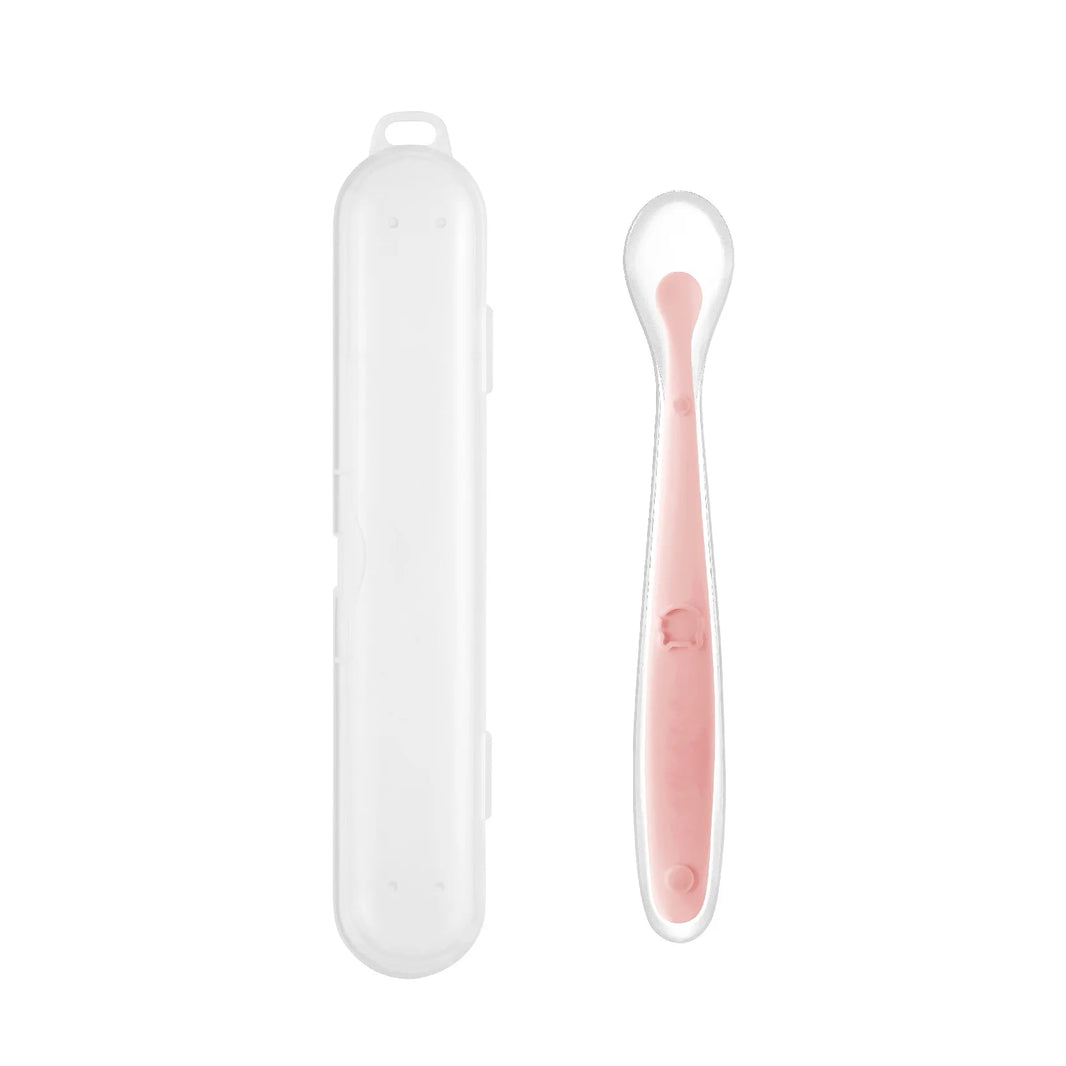 Baby Food Feeding Spoon Set – Stainless Steel Scraping & Soft Silicone Spoon for Infants and Toddlers – Includes Storage Box – BPA Free Baby Utensils for Puree, Soft Foods & Weaning