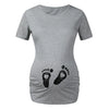 Apparel Shirt Heart Women Graphic Maternity Tops Print Short Baby T-shirt Cartoon Feet Sleeve Maternity Tops and Blouses Lace