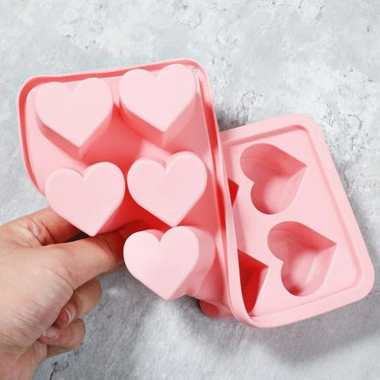 10 Hole Heart Shaped Silicone Popsicle Mold Tray
