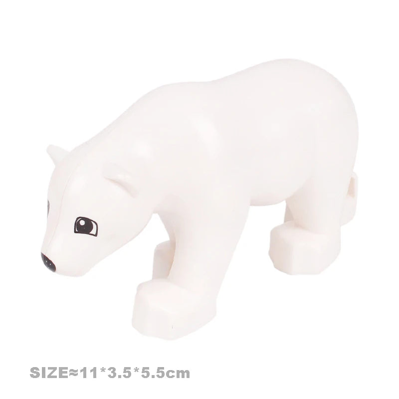Big Size Building Blocks Farm Animals Set – Cat, Dog, Pig, and Rabbit Model Accessories Compatible with Bricks