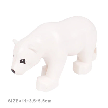 Big Size Building Blocks Farm Animals Set – Cat, Dog, Pig, and Rabbit Model Accessories Compatible with Bricks