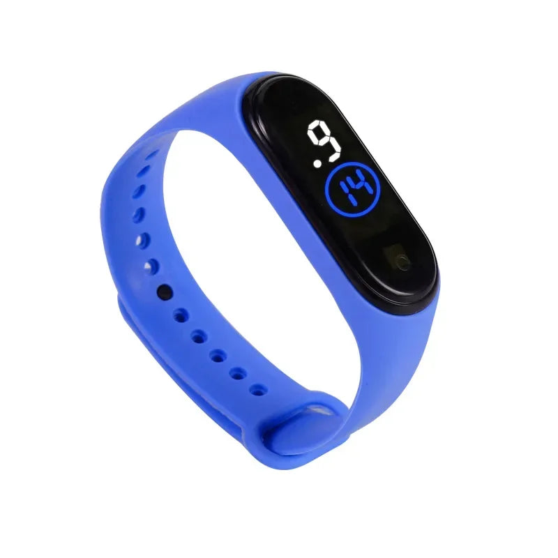 Fashion Kids Sports Waterproof LED Digital Watch Two-Tone Silicone Strap for Teen Boys and Girls