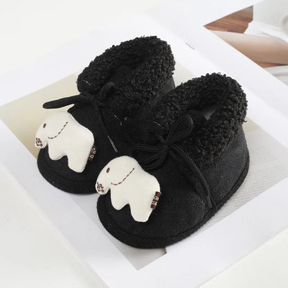 Jlong Winter Newborn Soft Sole First Walker Baby Shoes – Fur Warm Snow Boots for Girls (0-18 Months)