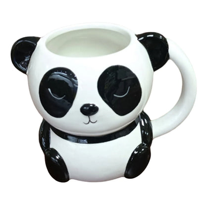 Kids Ceramic Animal Mug with Handle – Heat-Resistant 400–500ml (13.5–16.9 fl oz) Cartoon Bear & Panda Milk Cup