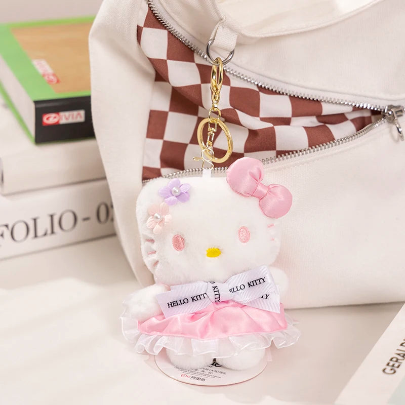 Sanrio Hello Kitty Kuromi Melody Pochacco Cinnamoroll Plush Toy Pendant Keychain Gift
