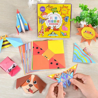 108Pcs Cartoon Origami Paper and Craft Book – DIY Handmade 3D Puzzle Animal Educational Toy for Kids