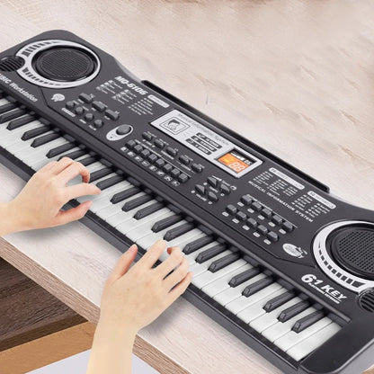 Chriyungel Kids Electronic Piano Keyboard with Microphone – 61/37 Keys Organ Musical Instrument Toy, Ideal Gift for Beginner Children