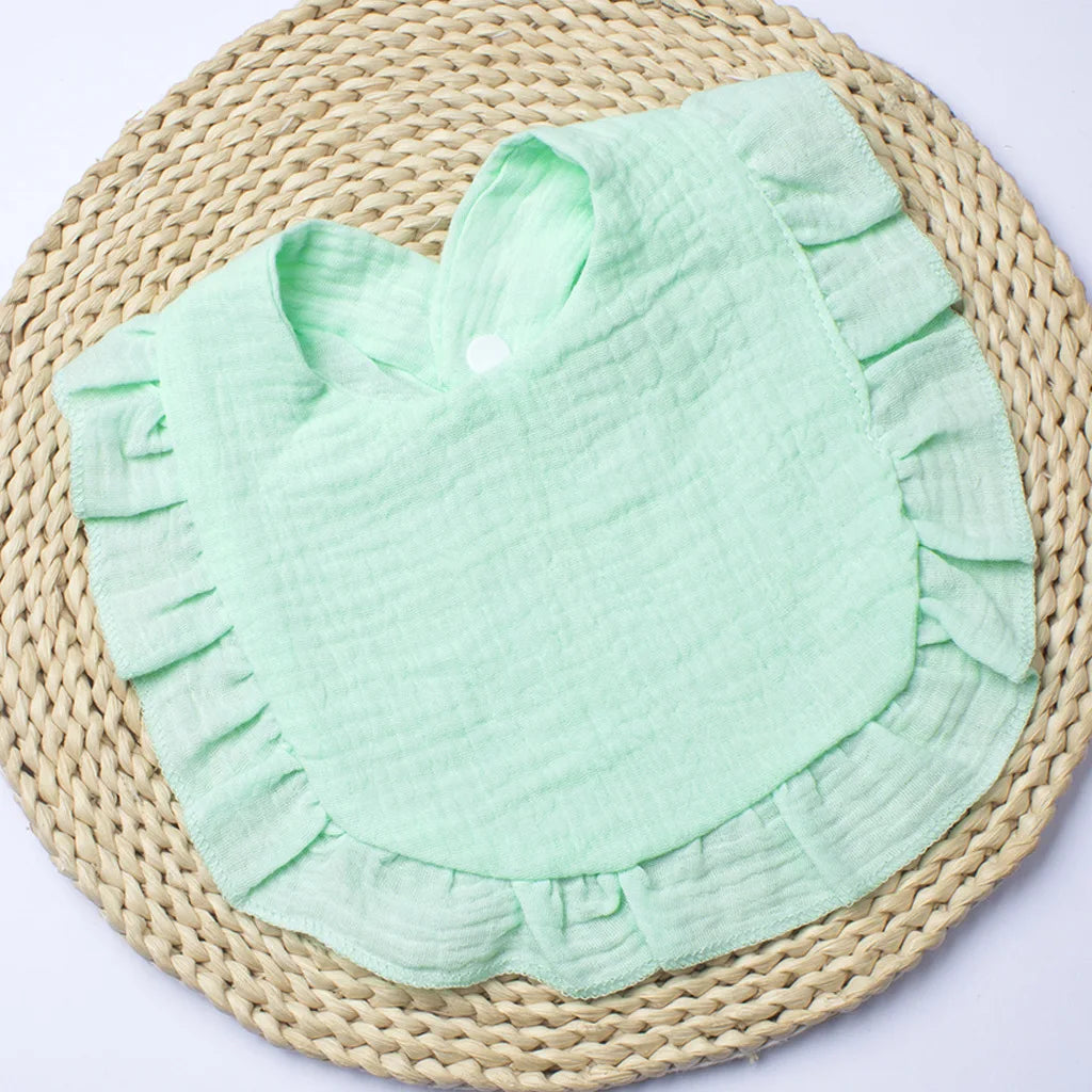 Gauze Baby Bib for Boys & Girls | Pure Cotton Candy Colored Lace Saliva Bib | Soft & Comfortable Solid Color Towel for Babies - Kidzy Market
