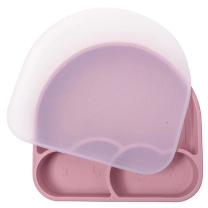 New Design Silicone Dining Plate Suction Cute Cartoon Rainbow Dishes Toddle Training Feeding Sucker Bowls Children's Tableware