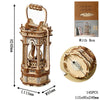 3D Wooden Puzzle Lantern DIY Lamp Model Kit, 145 pcs, 115×95×240 mm (4.53×3.74×9.45 in) Vintage Bedside Decoration Gift for Teens & Adults