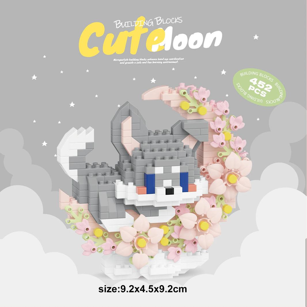 Mini Dog, Cat, Panda, and Raccoon Building Block Models – Cute Pet Ornaments Toy for Kids