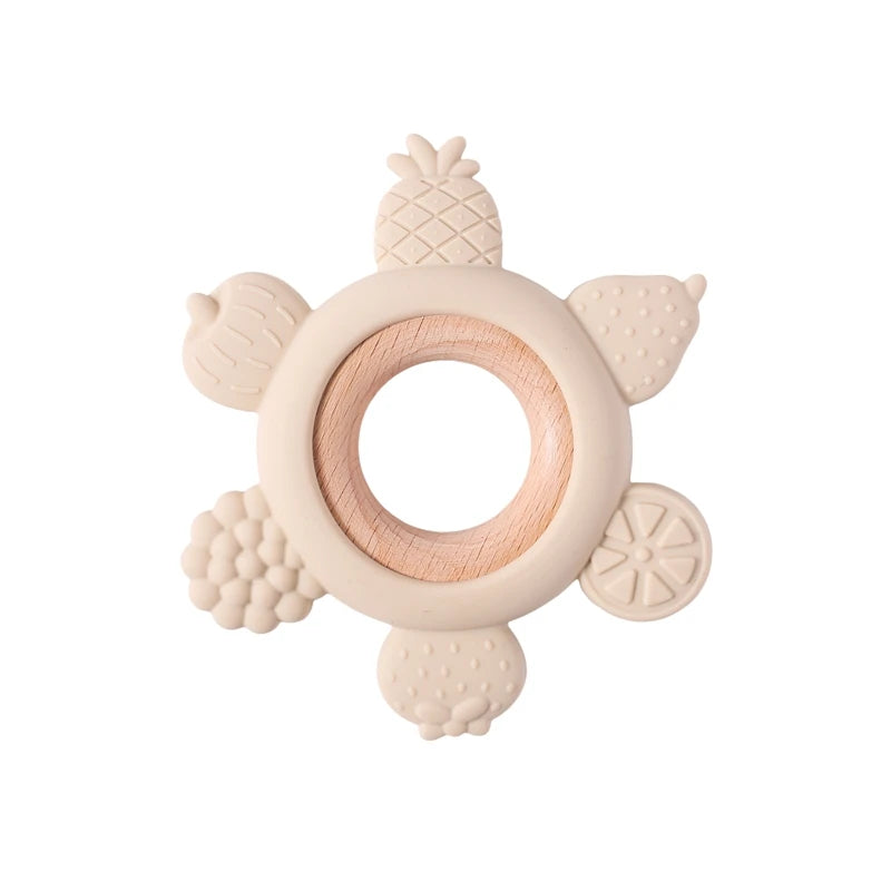 Baby Silicone Teether - Teething Toy for Infants 0-12 Months | Cartoon Rattle & Gum Relief Baby Accessories