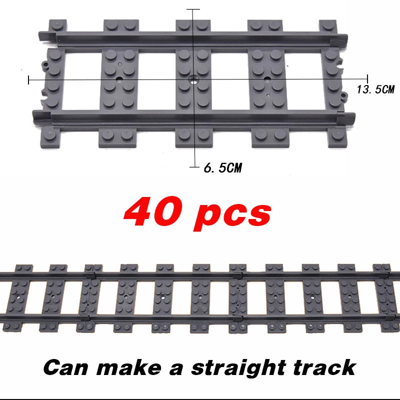 City Trains Flexible Tracks – Soft Straight, Curved Rails, and Switch Building Block Railways Toy for Kids