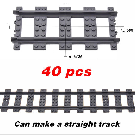 City Trains Flexible Tracks – Soft Straight, Curved Rails, and Switch Building Block Railways Toy for Kids