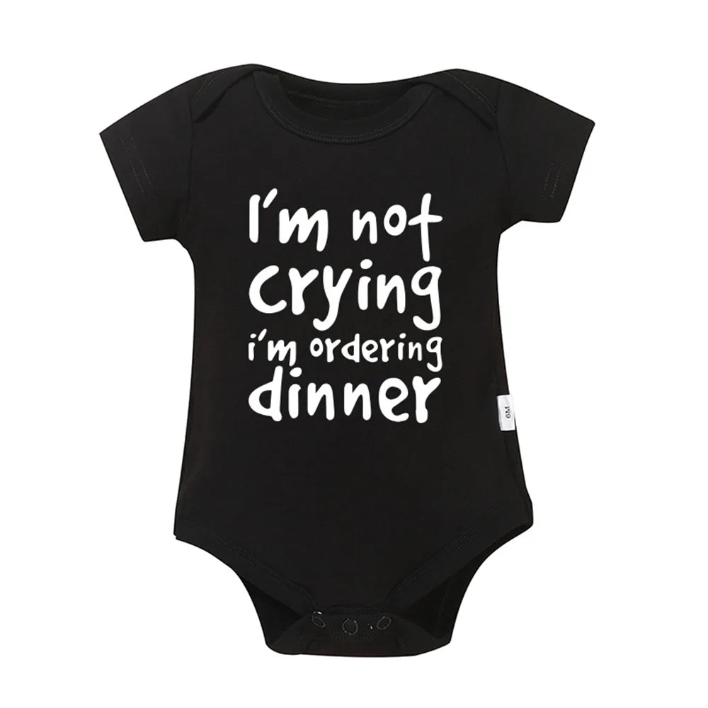 Baby I’m Not Crying – Funny Newborn Romper | 2024 Baby Bodysuit for Boys & Girls | Summer Infant Outfit | Pregnancy Announcement Gift