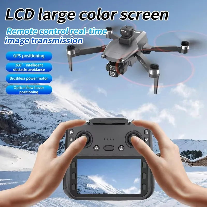 L600-1 Pro Max GPS Drone 4K HD Dual Camera with Screen 5G WiFi 360° Obstacle Avoidance Brushless RC Quadcopter