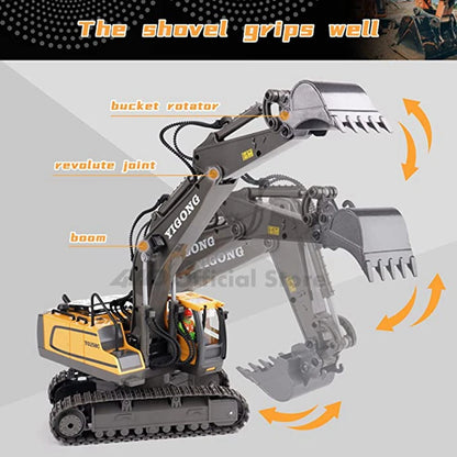 4WD Remote Control Excavator Alloy Dump Truck Bulldozer RC Construction Toy