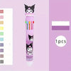 Sanrio Cartoon Ballpoint Pen Set – 10-Color 0.7mm Kuromi, Hello Kitty, Cinnamoroll School Stationery for Students