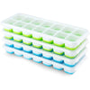 Silicone Ice Cube Tray With Lid, 14 Square Cubes, 22 x 9.5 x 2.5 cm (8.66 x 3.74 x 0.98 in)